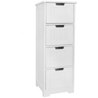 KADIMA DESIGN Badkommode Weiß, 4 Schubladen, Rechteckig, 30x83x30 cm,