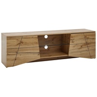 KADIMA DESIGN TV-Lowboard Holz Eiche-Dekor, Platz für 70-Zoll TV,