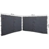 Quick Star 2 Seitenteile mit RV für Pavillon 3x4m