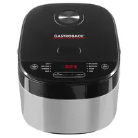 GASTROBACK 42527 Design Multicook Pro, Dampfgarer + Reiskocher, Silber,