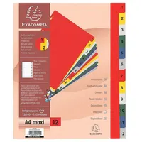 Exacompta Kunststoffregister »2512E« 1-12 A4 Maxi mehrfarbig, 24.5x29.7 cm