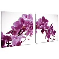 Decorwelt Herd-Abdeckplatte Ceranfeldabdeckung 80x52 2-teilig Orchidee Blumen