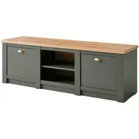 Furn.design Norwich TV-Lowboard 152 x 51 cm Grün/Eiche Wotan