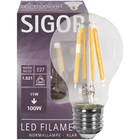 Sigor Filament-LED-Lampe AGL-Form klar E27 1521lm