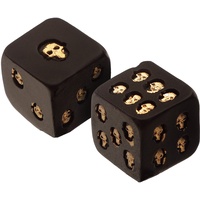 Puckator Totenkopf Würfel 2er Set 2-er Set, schwarz, 100%