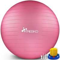 TRESKO Gymnastikball mit GRATIS Übungsposter inkl. Luftpumpe - Yogaball