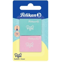 Pelikan 818100 Radierer Pastell, 2 Stück (sortiert, keine Farbauswahl