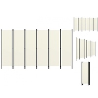 VidaXL 6-tlg. Raumteiler Cremeweiß 300x180 cm