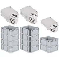 Proregal 10x Eurobox NextGen Grip mit Scharnierdeckel und schwarzen