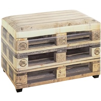 Haku-Möbel HAKU Möbel Sitztruhe 52925 Motiv Palette Holz 58,0