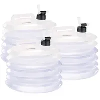 Semptec Faltbare Wasserkanister mit Zapfhahn, 10 l, rund, 3er-Set