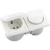 Berker Integro Flow Schalter/Deckel polarweiß glänzend Steckdose polarweiß