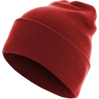 MSTRDS Beanie Basic Flap Long Version in Rot,