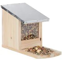 Relaxdays Eichhörnchen Futterhaus Metalldach,