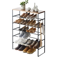 Yamazaki 3370 TOWER 6-stöckiges Schuhregal schwarz,