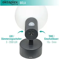 Oktaplex lighting Oktaplex Alu Außenleuchte mit Sensor Bola IP65