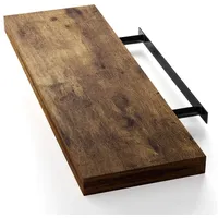 CASARIA Wandregal Dunkle Eiche mit Halterung 15kg Tragkraft Küche