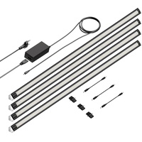 Ledscom.de LED Unterbau-Leuchte SIRIS schwarz matt, Eckmontage, flach, 90cm,