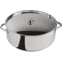 Lacor 40040 Bratentopf mit Deckel 40 cm Vitrocor, Silber