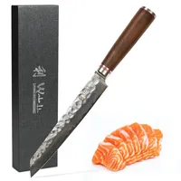 Wakoli Nussbaum Damast Fleischmesser Kiritsuke I 20 cm Klinge