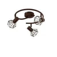 Licht-Erlebnisse Easylight Retro Deckenstrahler Rostbraun Metall 3-flammig geometrischer Drahtschirm