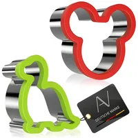 AVANA Edelstahl Ausstechformen Sandwich Cutter Plätzchen Maus Dinosaurier Weihnachten