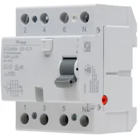 Kopp Fehlerstrom-Schutzschalter, RCD, 25 A, 300mA, 4-polig,
