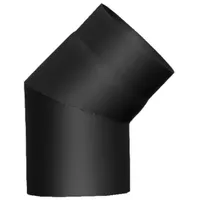 Jeremias Ofenrohr/Winkel 45° ohne Reinigungsöffnung | schwarz | Ø130mm