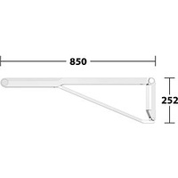 Keuco WC-Stützklappgriff AXESS Aluminium silber-eloxiert/weiß, 850mm