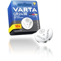 Varta Batterien Knopfzellen CR2430, 10 Stück, Power on Demand,