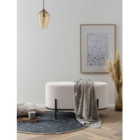 SalesFever Polsterhocker Bouclé Stoff Weiß | 369296