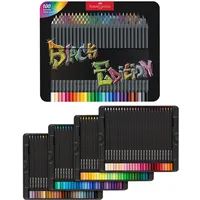 Faber-Castell Black Edition Buntstift sortiert, 100er-Set, Metalletui (116490)