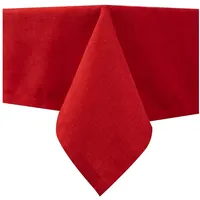 Simurq Tischdecke Abwaschbar - Wasserabweisend | Rechteckig Leinenoptik Rot
