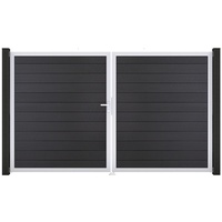 GROJA Solid Steckzaun Tor DIN Links EV1 Anthrazitgrau