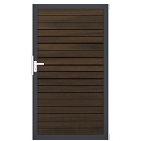 GROJA Steckzaun-Tor Solid-Rhombus 1-flg. DB703 Universal-DIN Walnuss Co-Ex.