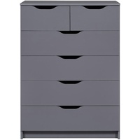VCM ebuy24 Kommode 2 kleine, 4 groß Schubladen Grau