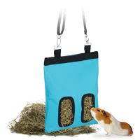 Relaxdays Heutasche für Kleintiere, blau/schwarz