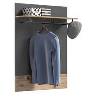 VCM Mason Wandgarderobe 3 Kleiderhaken Eiche dekor.