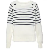 VIVANCE Streifenpullover Damen weiß-marine Gr.36/38