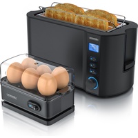 Arendo - Set Toaster MANHA mit Eierkocher SIXCOOK Edelstahl