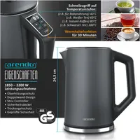 Arendo Wasserkocher 1,5 l Grau