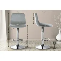 CLP Barhocker Divo Samt grau/chrom
