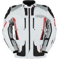 Furygan Brevent 3in1, Textiljacke wasserdicht - Hellgrau/Grau/Schwarz/Rot / L