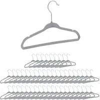 Relaxdays Kinderkleiderbügel Samt, Silber,Grau