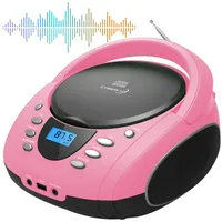 Cyberlux Tragbarer CD-Player Boombox CD/MP3 USB Kinder Radio Pink)