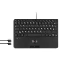 Perixx PERIBOARD-526 H DE Kabelgebundene Mini-USB-Tastatur Trackball USB