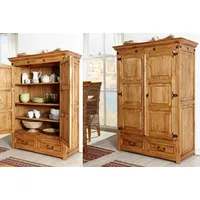 1a Direktimport Wohnschrank Wohnzimmerschrank Mexico Schrank, dreiteilig, Pinie massiv,