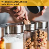 SILBERTHAL Vorratsdosen Glas mit Deckel 1000 ml - Vorratsgläser
