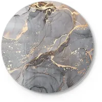 Deqori Schneidebrett 'Elegantes Marmormuster', Glas, Platte Frühstücksbrett Schneideplatte goldfarben|grau