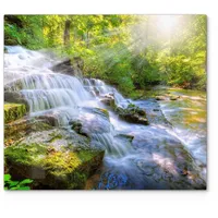 Deqori Herdblende-/Abdeckplatte 'Wasserfall im Grünen', Glas, (1 tlg), Herdabdeckplatte
